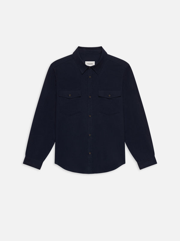 DOUBLE POCKET WOOL BLEND SHIRT DARK NAVY – FRAME