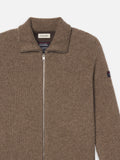 The Society Archive Zip-Up Cardigan Sweater -- Mocha