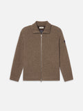 The Society Archive Zip-Up Cardigan Sweater -- Mocha