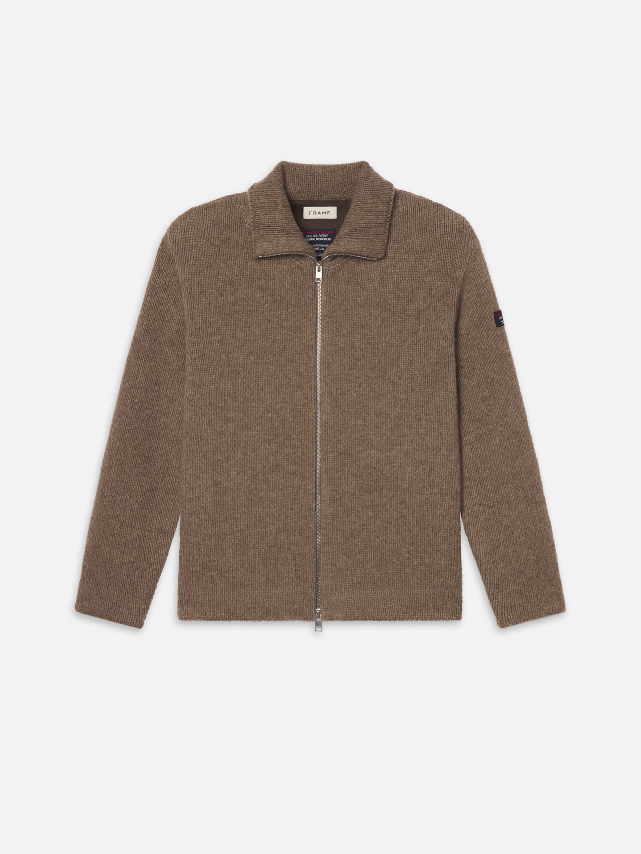 The Society Archive Zip-Up Cardigan Sweater -- Mocha