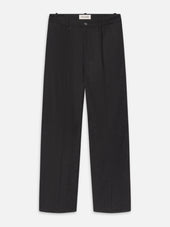 Pinstripe Wide Leg Trousers -- Dark Grey