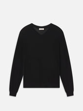 Fine Gauge V-Neck Sweater -- Black