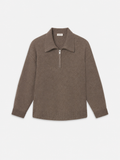 Retro Polo Sweater -- Soft Taupe