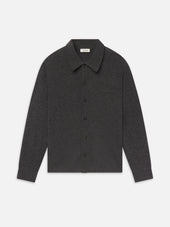 Boiled Wool Shirt Sweater -- Dark Grey