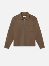 Double Face Zip Shirt Jacket -- Soft Taupe