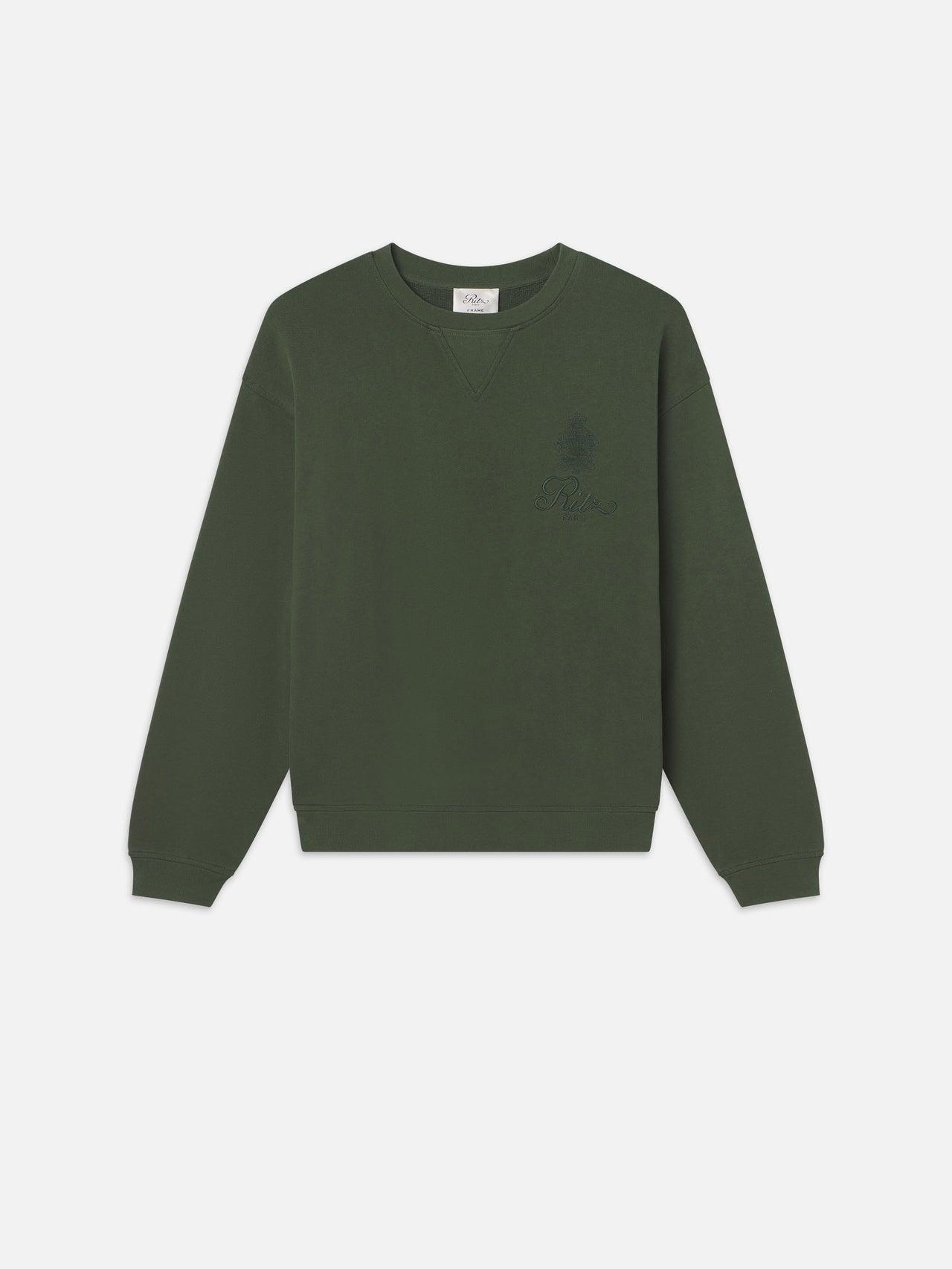 Ritz Unisex Tonal Logo Crewneck -- Hunter Green
