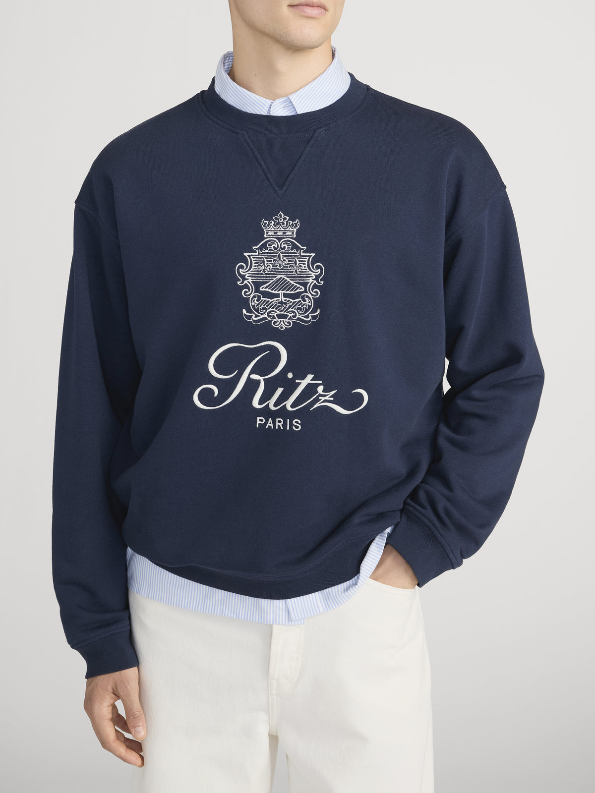 Ritz Sweatshirt Front Detail On Model