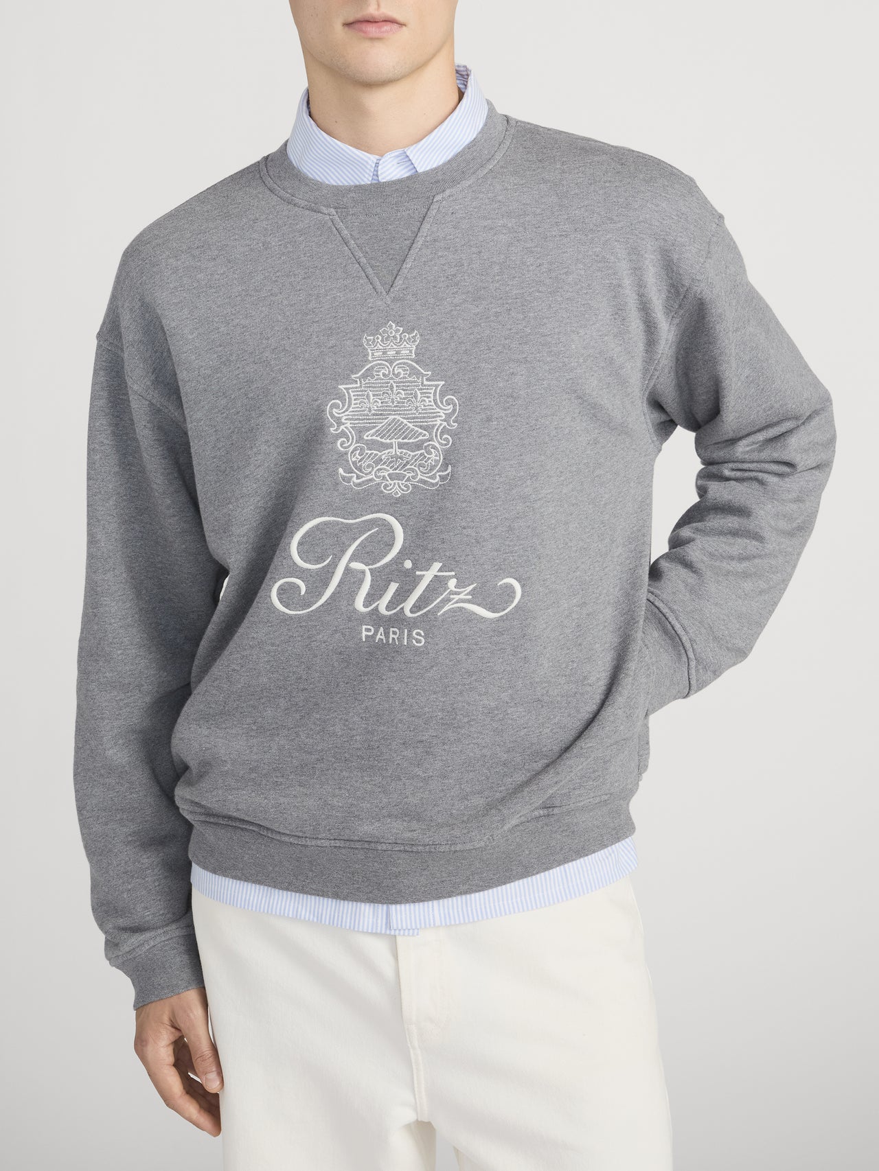 Ritz Sweatshirt Front Detail On Model