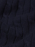 Cable Polo Sweater -- Dark Navy