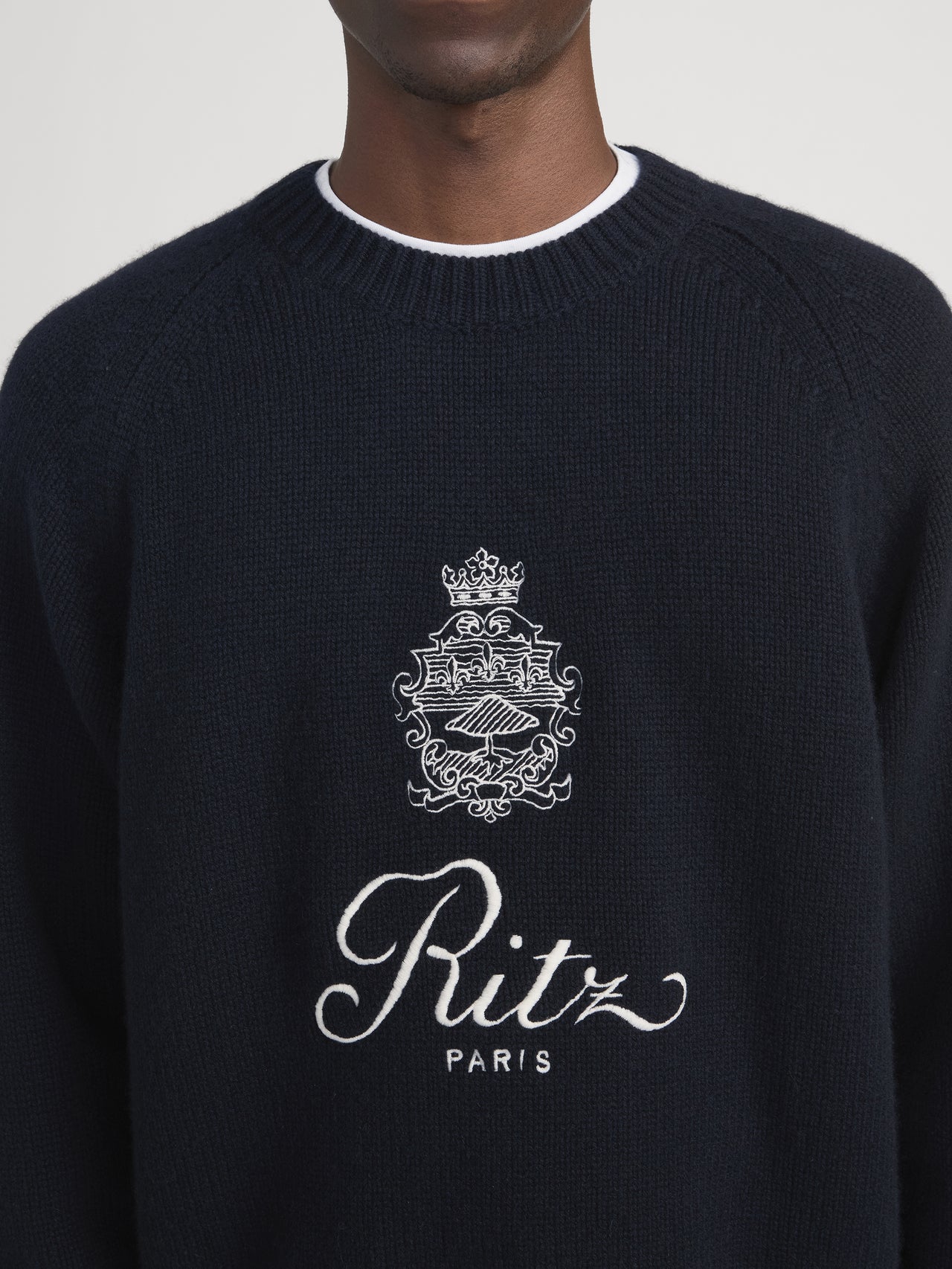 Ritz Sweater Front Detail On Model