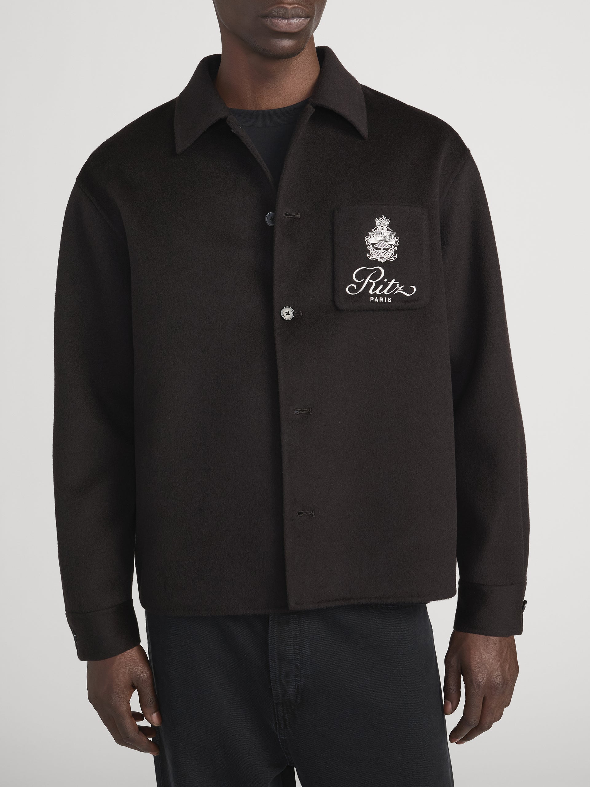 Ritz Overshirt Front Detail On Model
