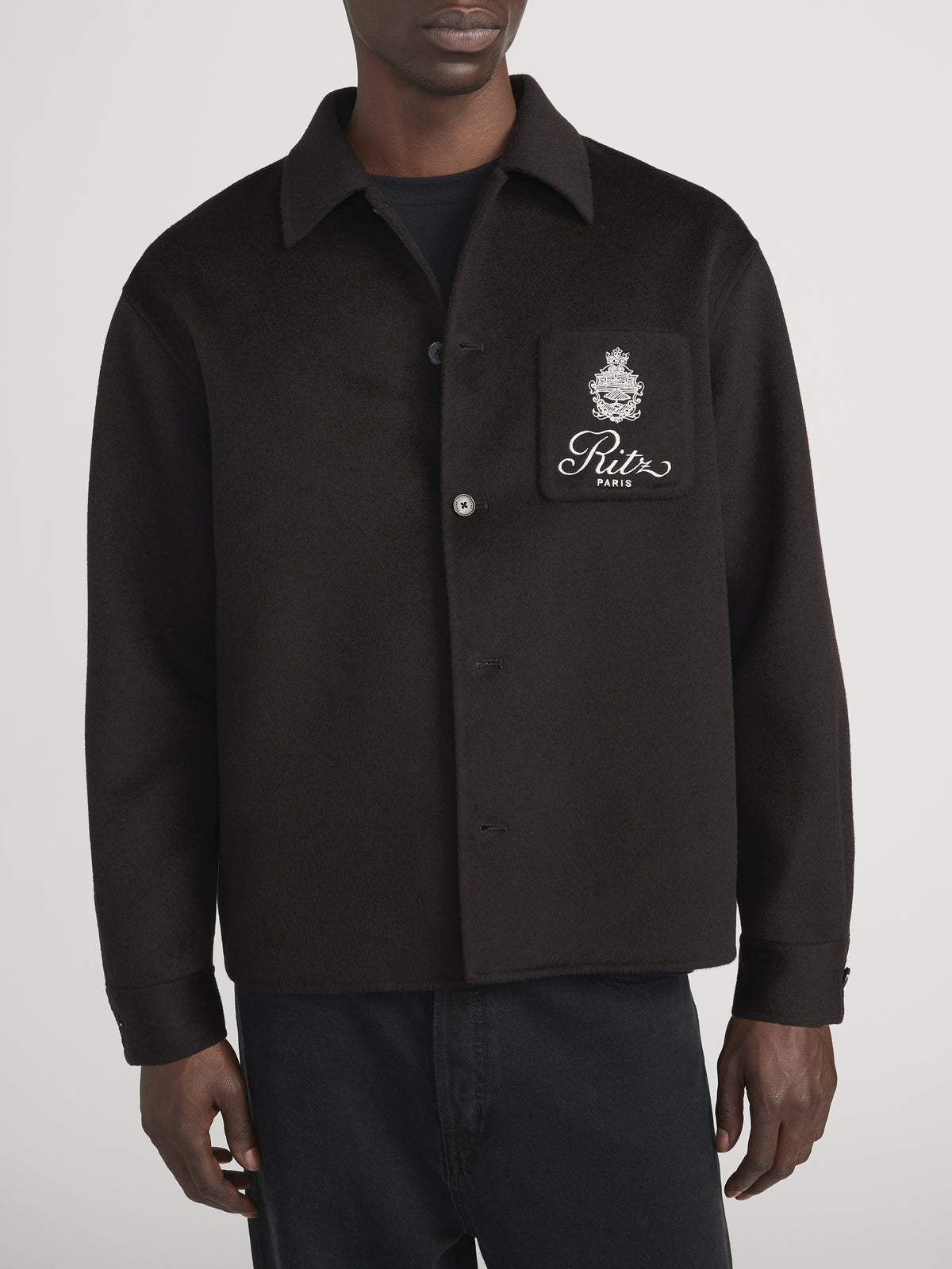 Ritz Overshirt Front Detail On Model