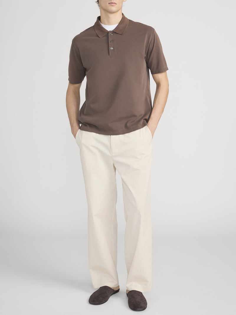 Relaxed Cotton Trousers -- Light Beige