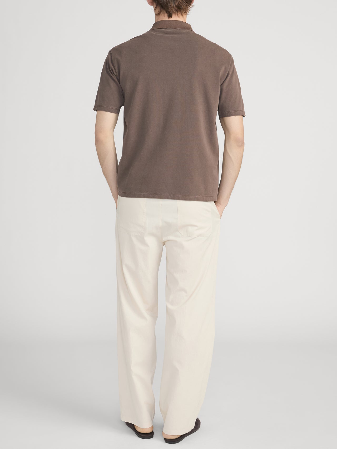 Relaxed Cotton Trousers -- Light Beige