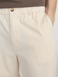 Relaxed Cotton Trousers -- Light Beige