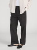Relaxed Cotton Trousers -- Washed Black