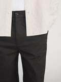 Relaxed Cotton Trousers -- Washed Black