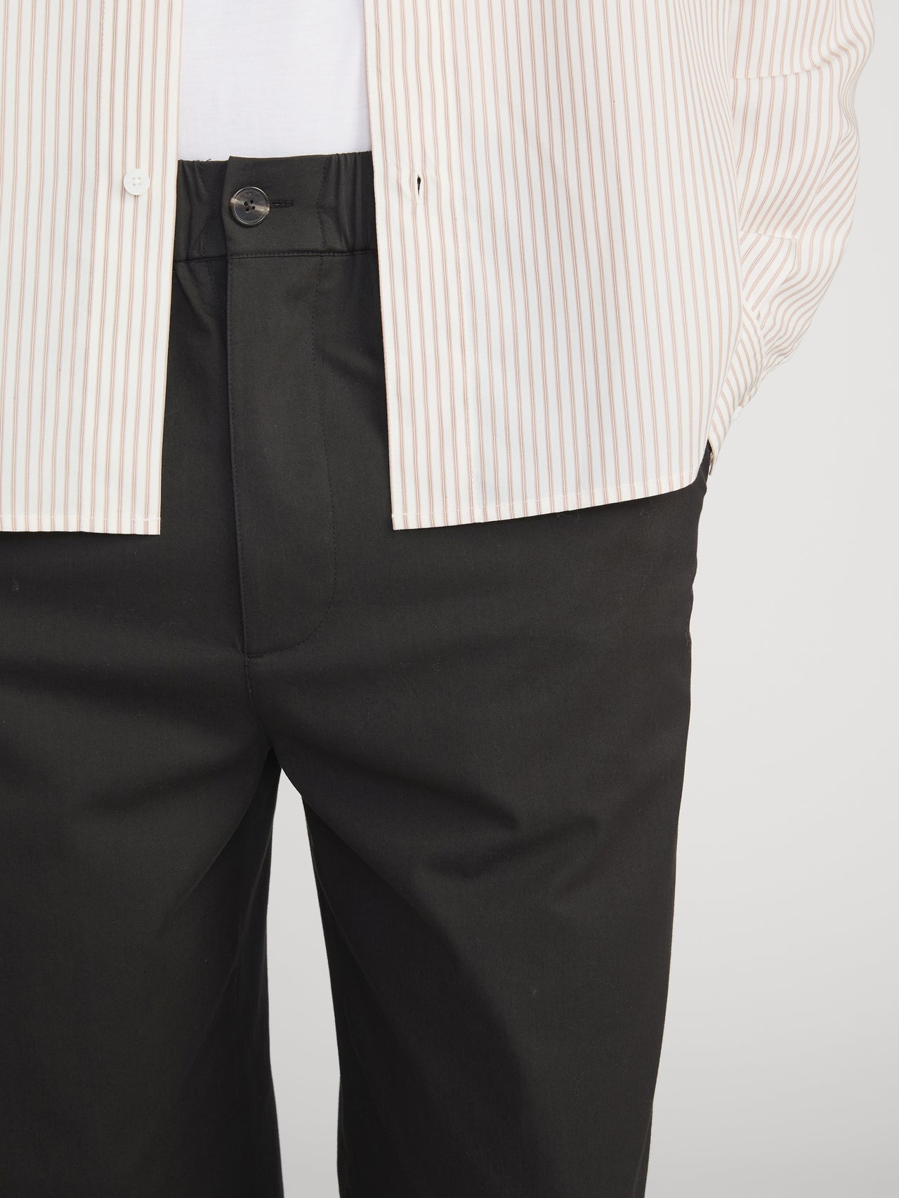 Relaxed Cotton Trousers -- Washed Black