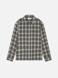 Straight Hem Plaid Shirt -- Grey Plaid