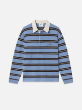 The Ritz Brushed Cashmere Rugby Sweater -- Light Blue Multi