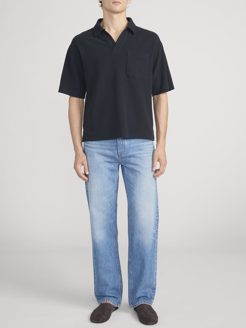 Textured Polo -- Dark Navy