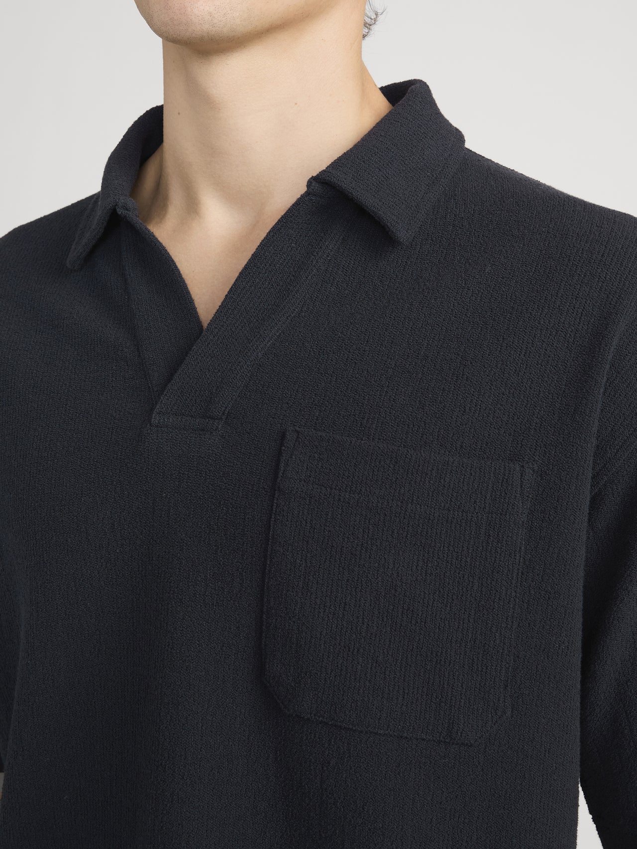Textured Polo -- Dark Navy