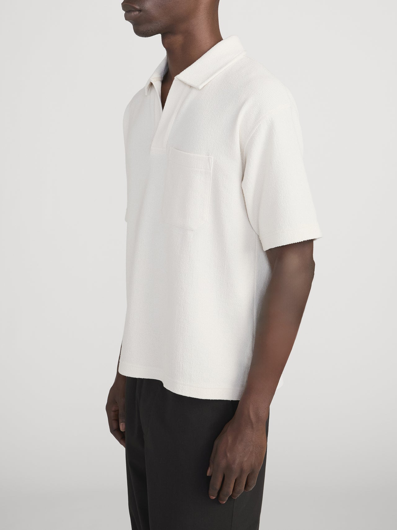 Textured Polo -- Light Stone