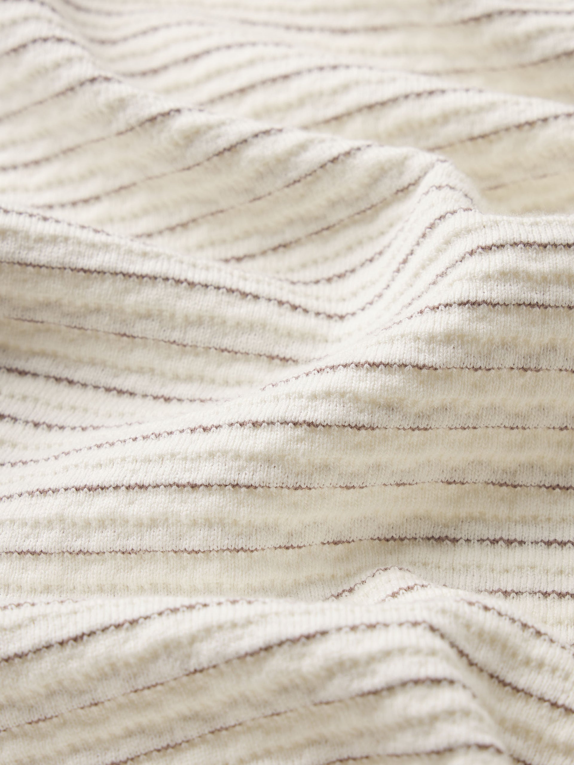 Jacquard Stripe Tee -- Cream/ Mauve Stripe