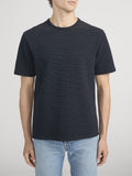 Jacquard Stripe Tee -- Navy/Cream Stripe
