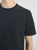 Jacquard Stripe Tee -- Navy/Cream Stripe