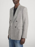 Retro Double Breasted Blazer -- Grey Multi