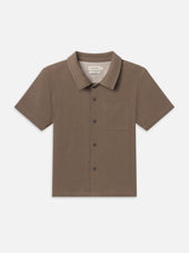 Open Weave Shirt -- Warm Grey