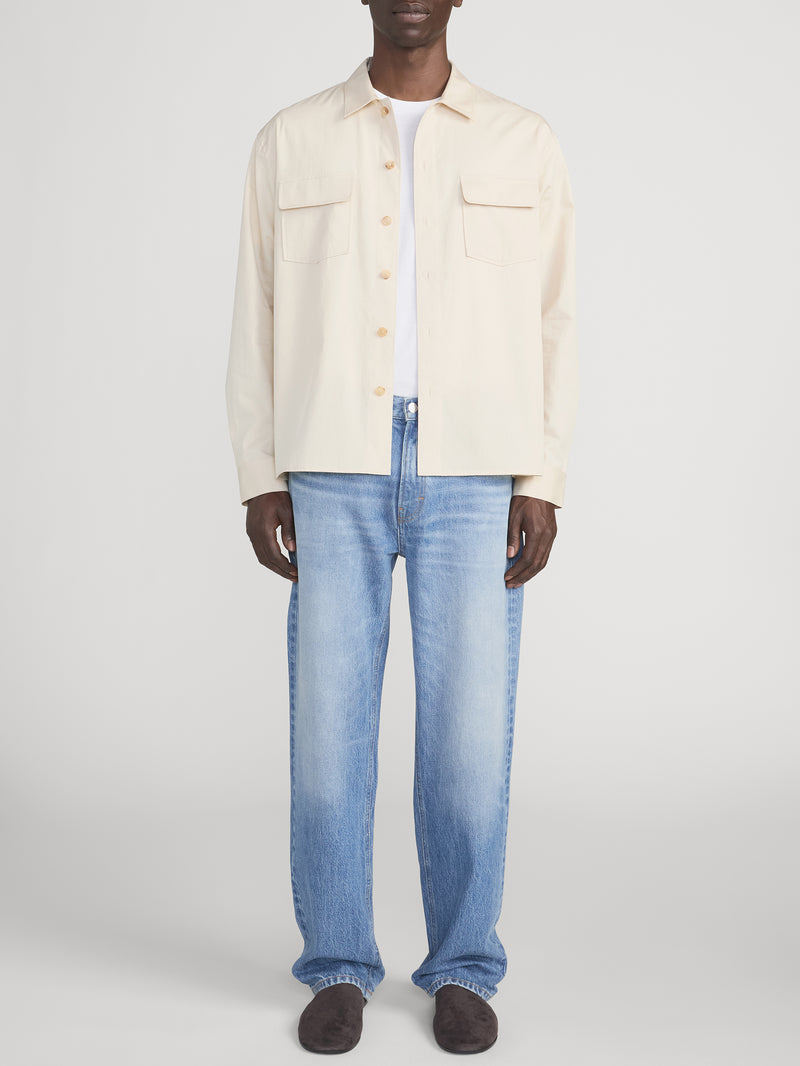 Double Pocket Overshirt -- Light Beige