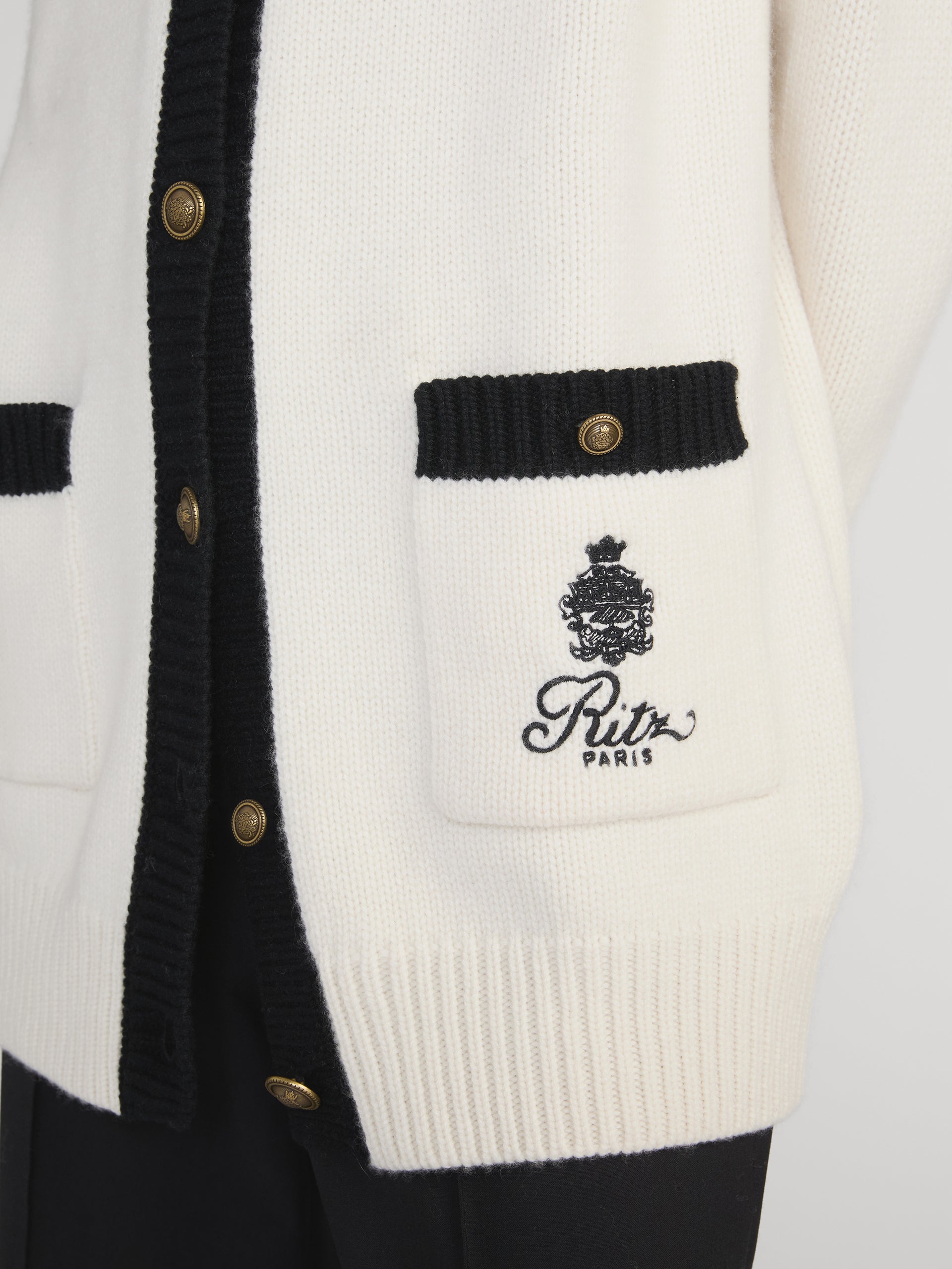 Ritz Cardigan Detail On Model