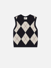 Sotheby’s Women's Argyle Vest -- Navy Multi