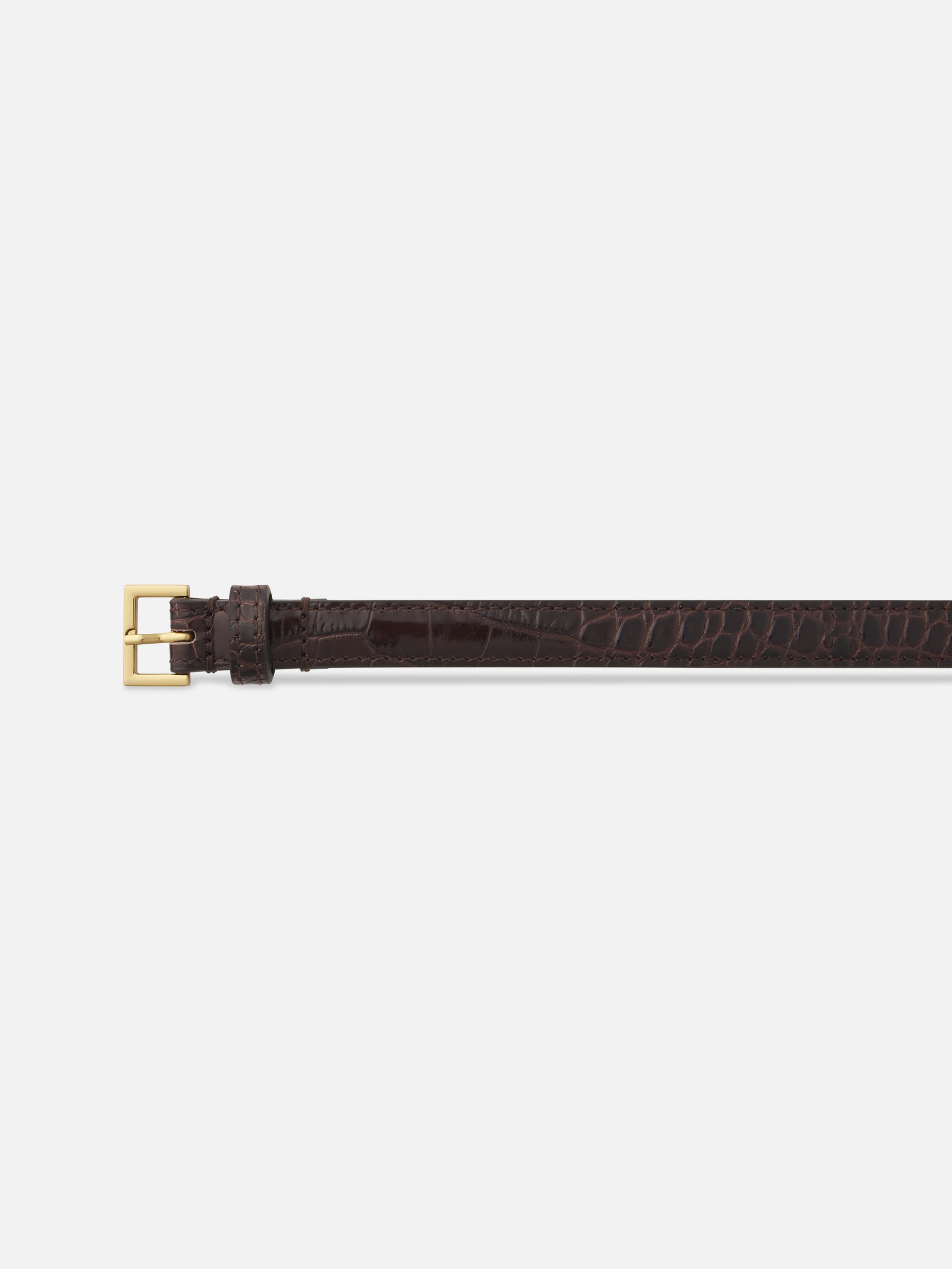 The Petite Square Buckle Belt -- Pomegranate Croc