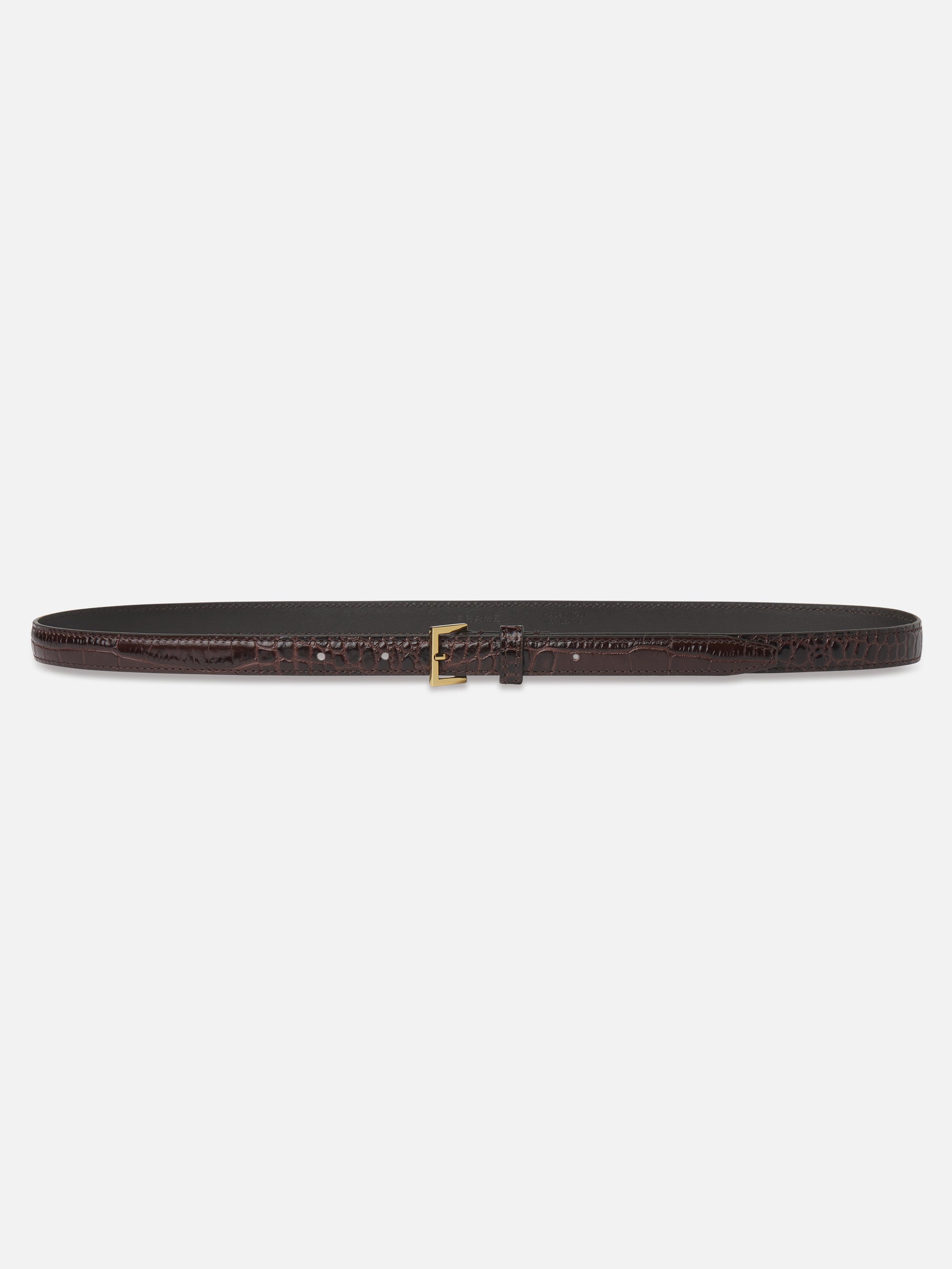 The Petite Square Buckle Belt -- Pomegranate Croc