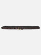 The Petite Square Buckle Belt -- Pomegranate Croc