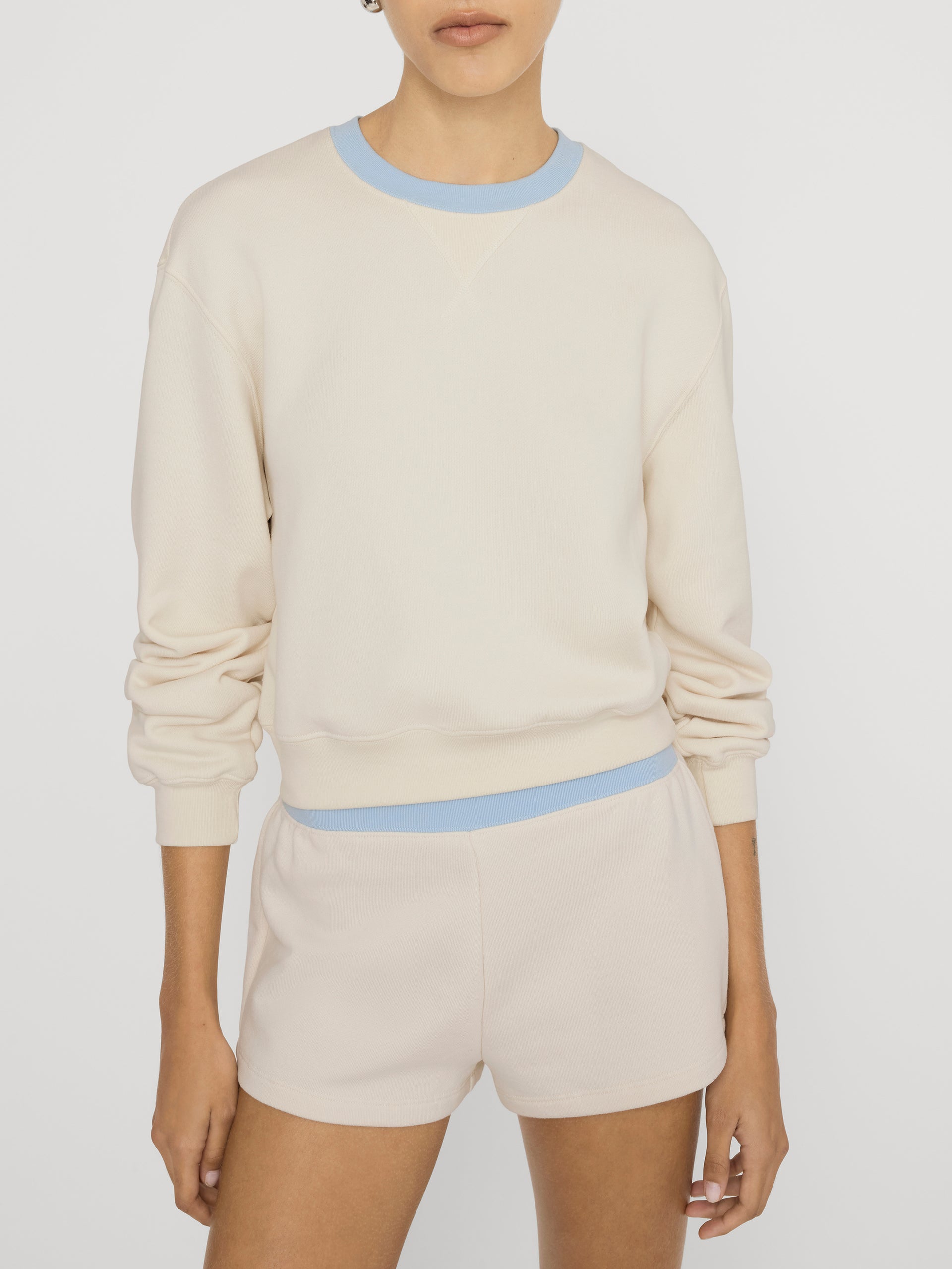 Sweat shirt on model crop