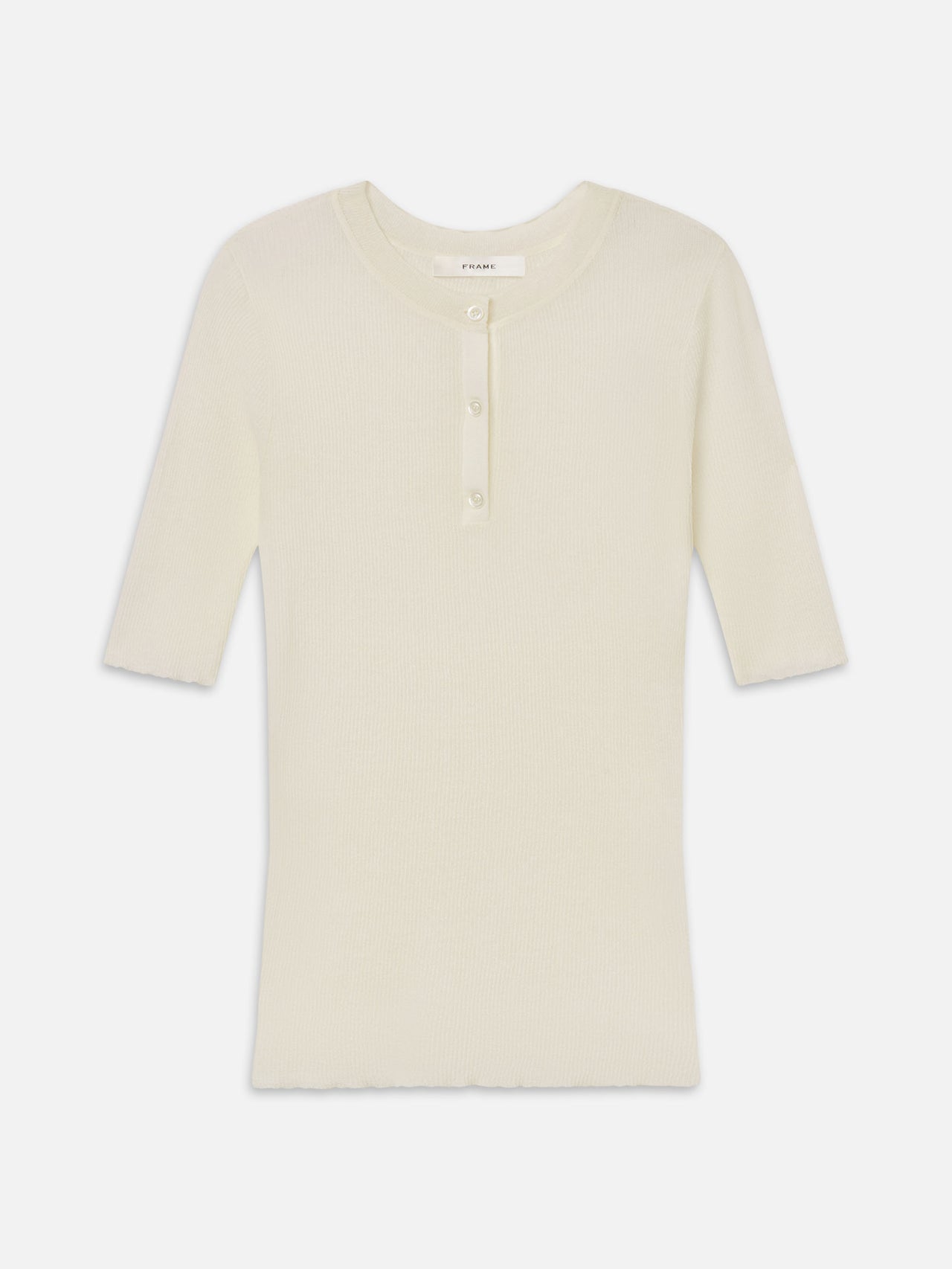 The Henley Rib Tee -- Cream