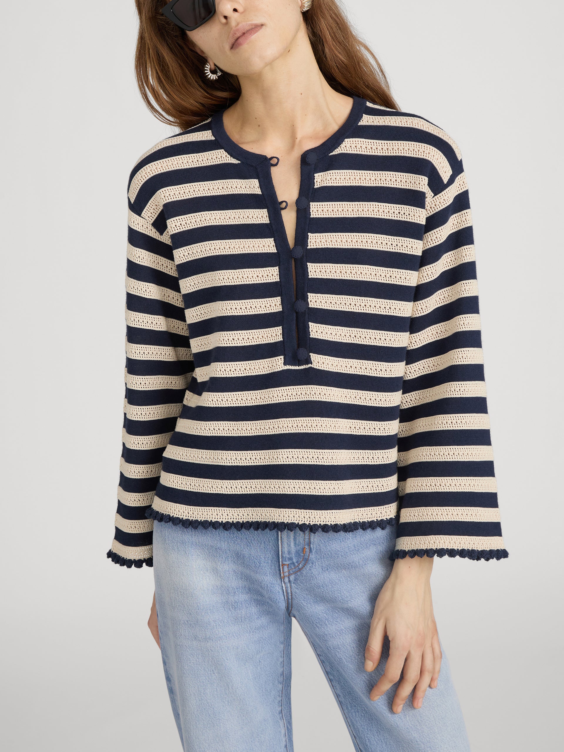 Sweater on model front detail