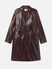 The Veda Leather Trench -- Currant