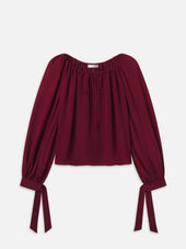 The Silk Serenade Blouse -- Garnet