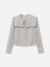 The Polka Dot Fleet Blouse -- Cream