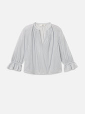 The Poet Blouse -- Ocean Blue Multi