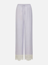 The Stripe Lace Lounge Pant -- Chambray Multi