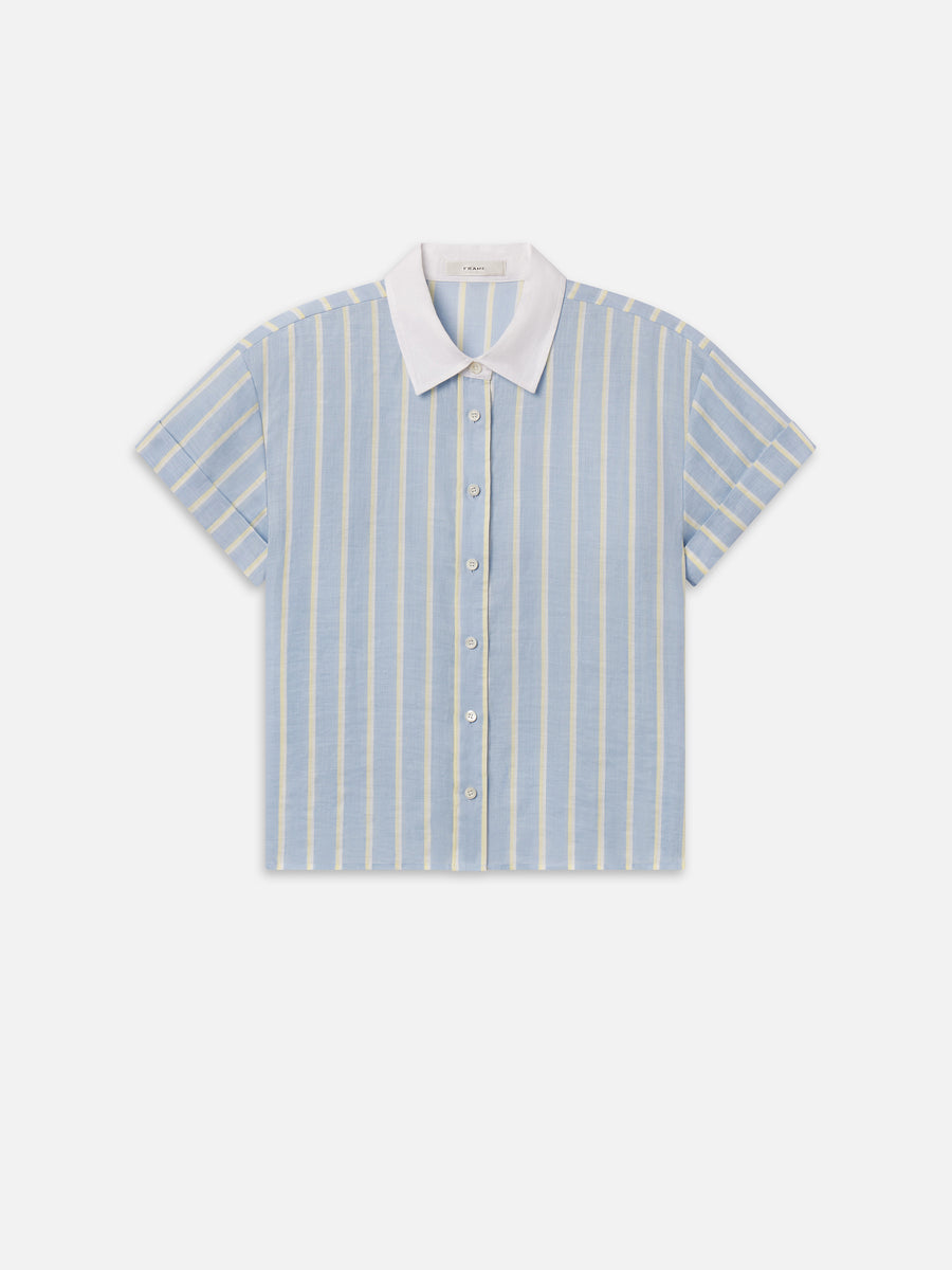 The Linen Boardwalk Shirt -- Chambray Blue Multi