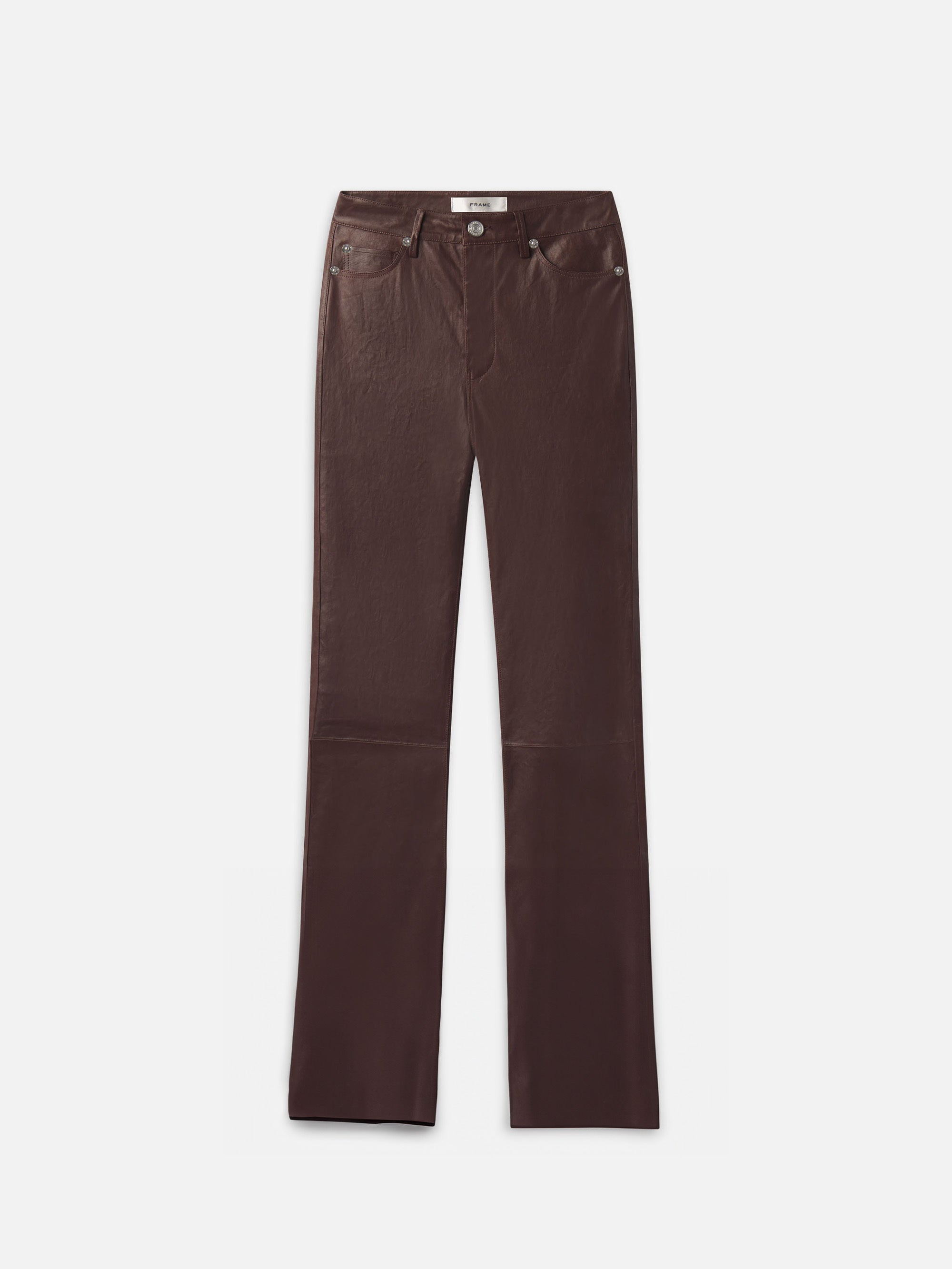 THE SLIM STACKED LEATHER PANT ESPRESSO
