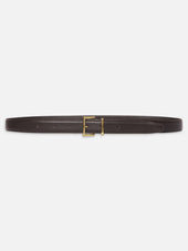 The Leather Square Buckle Belt -- Dark Brown