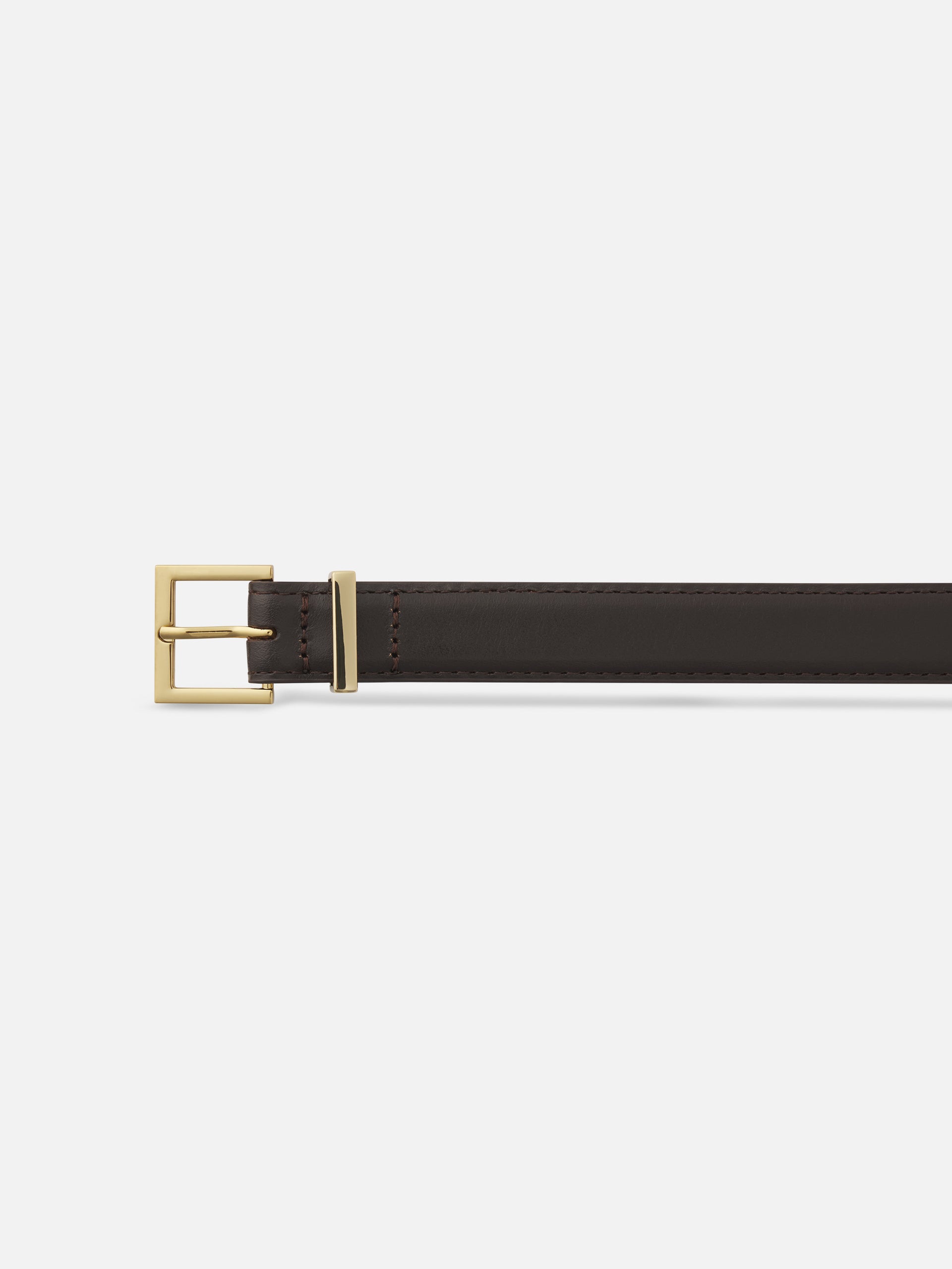 The Square Buckle Belt -- Dark Brown